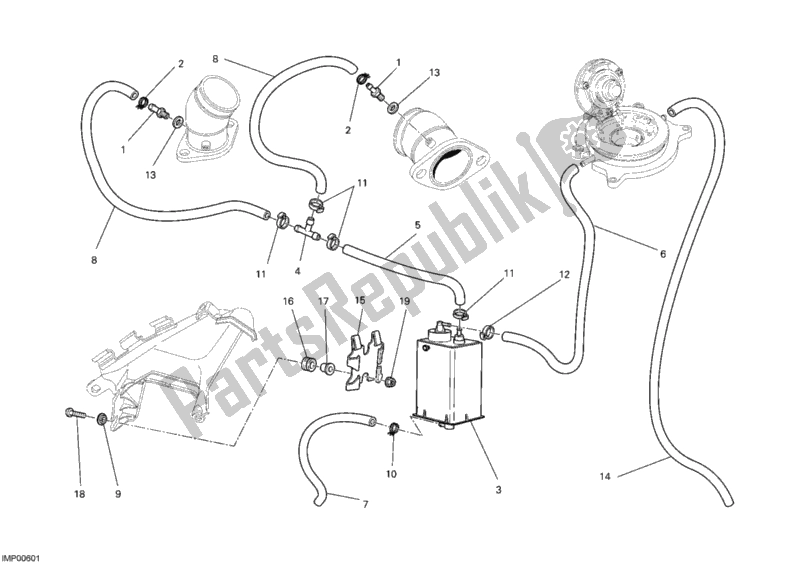 Todas las partes para Filtro De Recipiente de Ducati Monster 696 USA 2012
